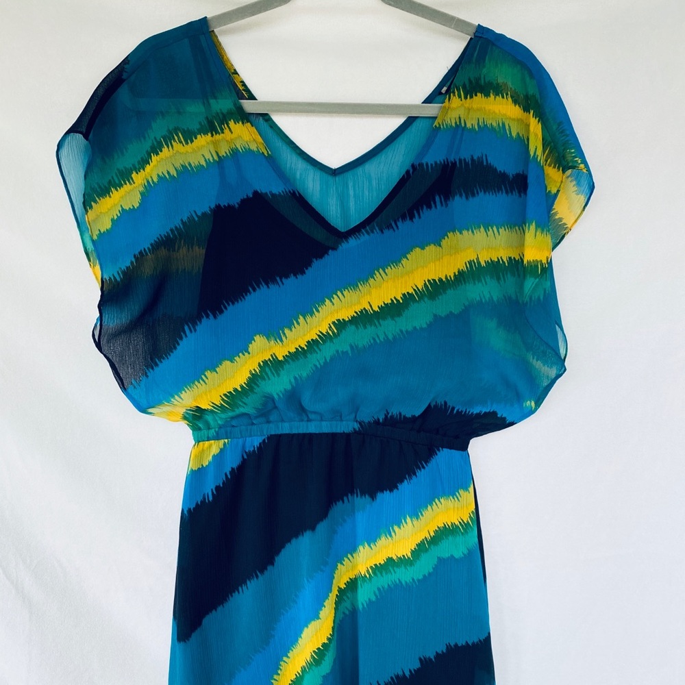 Express Butterfly sleeve sheer dress